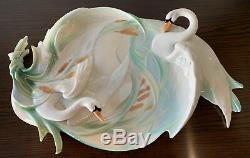 FZ01551 Franz Porcelain Swan platter rare new in the box