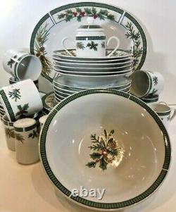 Fairfield Wintergreen Fine China 37 Piece Service Dinnerware Set for 6