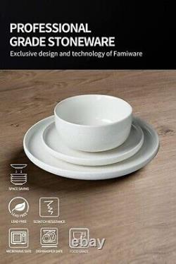 Famiware Milkyway Plates and Bowls Set, 12 Pieces Dinnerware Sets, Dishes Set
