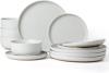 Famiware Milkyway Plates and Bowls Set, 12 Pieces Dinnerware Sets, Dishes Set fo