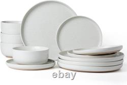 Famiware Milkyway Plates and Bowls Set, 12 Pieces Dinnerware Sets, Dishes Set fo