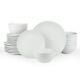 Famiware Moon Plates and Bowls Sets 24 Pieces Dinnerware Sets Matte Dishes Se