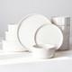 Famiware Porcelain Dinnerware Set 18-Piece Modern Plate And Bowl Set Dish Set