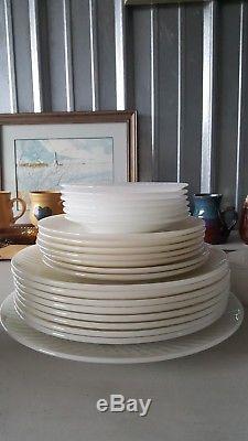 Federal Glass 26 Piece Set White Opalescent Moonglow Iridescent Dinnerware