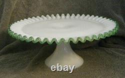 Fenton Emerald Crest Milk Glass 12-1/2in. Cake Stand/Plate