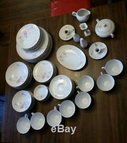 Fine China Royal Court Carnation Dinnerware Set Service for 8 (64) & Accessories