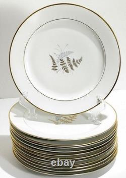 Fine China Service Set for 12 Gold Fern Hutschenreuther Bavaria Ferndale 75 Pcs