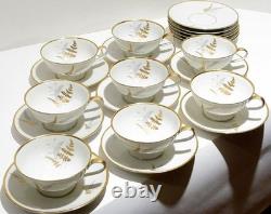 Fine China Service Set for 12 Gold Fern Hutschenreuther Bavaria Ferndale 75 Pcs