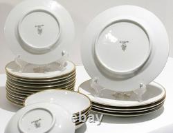 Fine China Service Set for 12 Gold Fern Hutschenreuther Bavaria Ferndale 75 Pcs