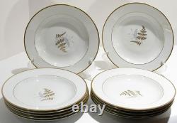 Fine China Service Set for 12 Gold Fern Hutschenreuther Bavaria Ferndale 75 Pcs