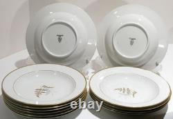 Fine China Service Set for 12 Gold Fern Hutschenreuther Bavaria Ferndale 75 Pcs