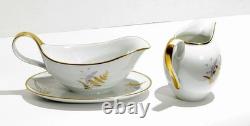 Fine China Service Set for 12 Gold Fern Hutschenreuther Bavaria Ferndale 75 Pcs