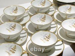 Fine China Service Set for 12 Gold Fern Hutschenreuther Bavaria Ferndale 75 Pcs