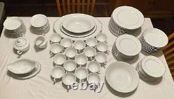 Fine Dinnerware Service for 12 Fashion Manor-Lady Elegant Japan White Porcelain