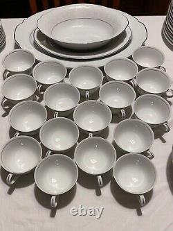 Fine Dinnerware Service for 12 Fashion Manor-Lady Elegant Japan White Porcelain