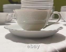 Fine Dinnerware Service for 12 Fashion Manor-Lady Elegant Japan White Porcelain