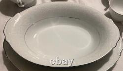 Fine Dinnerware Service for 12 Fashion Manor-Lady Elegant Japan White Porcelain