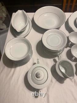 Fine Dinnerware Service for 12 Fashion Manor-Lady Elegant Japan White Porcelain