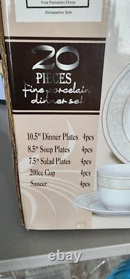 Fine Porcelain Dinner SET 20 pieces LORREN HOME TRENDS by LORENZO