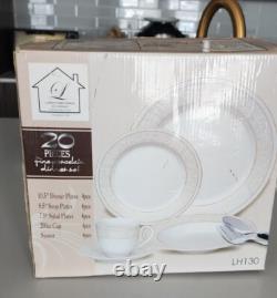 Fine Porcelain Dinner SET 20 pieces LORREN HOME TRENDS by LORENZO