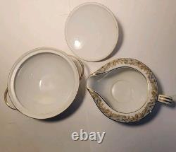Fine Porcelain Noritake Somerset 5317 China Floral Gold Serves 7 With Extra Bone