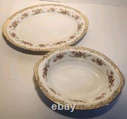 Fine Porcelain Noritake Somerset 5317 China Floral Gold Serves 7 With Extra Bone