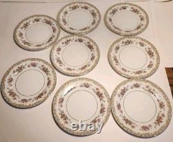 Fine Porcelain Noritake Somerset 5317 China Floral Gold Serves 7 With Extra Bone