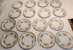 Fine Porcelain Noritake Somerset 5317 China Floral Gold Serves 7 With Extra Bone