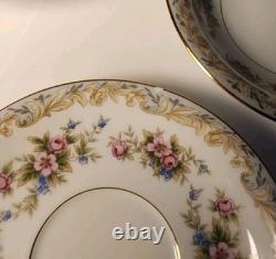 Fine Porcelain Noritake Somerset 5317 China Floral Gold Serves 7 With Extra Bone