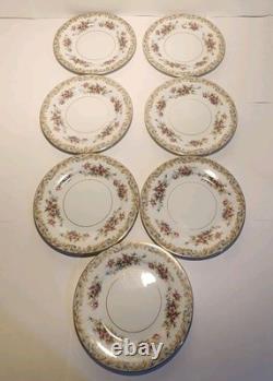 Fine Porcelain Noritake Somerset 5317 China Floral Gold Serves 7 With Extra Bone