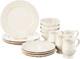 Firenze Ivory 16-Piece Ceramic Dinnerware Set for Elegant Dining Service for 4