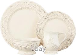 Firenze Ivory 16-Piece Ceramic Dinnerware Set for Elegant Dining Service for 4