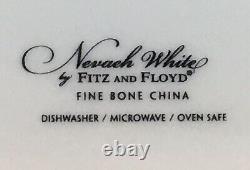 Fitz And Floyd Neveah White Bone China Scalloped 4 Piece Dinnerware Set For One