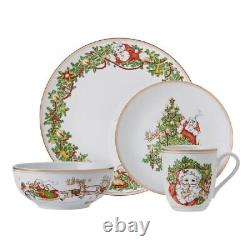 Fitz & Floyd St. Nicholas 16pc. Porcelain Dinnerware Set (Service for Four)