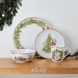 Fitz & Floyd St. Nicholas 16pc. Porcelain Dinnerware Set (Service for Four)