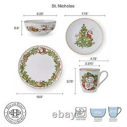 Fitz & Floyd St. Nicholas 16pc. Porcelain Dinnerware Set (Service for Four)