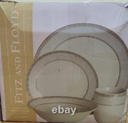 Fitz and Floyd Gold Serif 32-Piece Dinnerware Set, Service for 8