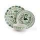 Fitz and Floyd Sicily Green 12 Piece Dinnerware Plate Bowl Set, Service for