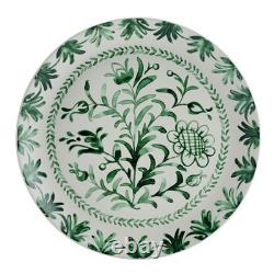 Fitz and Floyd Sicily Green 12 Piece Dinnerware Plate Bowl Set, Service for