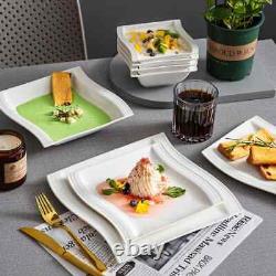 Flora 26-Piece White Porcelain Dinnerware Set with Dinner Dessert Plates (for 6)