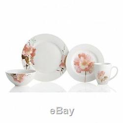 Floral 16 Piece Dinnerware Set Porcelain Service For 4 Bowl Plate Dishes Mug New