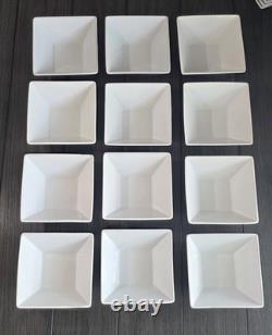Food Network Whipped Cream 36- Piece Porcelain Concave Square Dinnerware Set