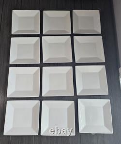Food Network Whipped Cream 36- Piece Porcelain Concave Square Dinnerware Set