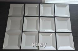 Food Network Whipped Cream 36- Piece Porcelain Concave Square Dinnerware Set