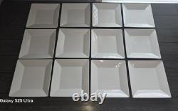 Food Network Whipped Cream 36- Piece Porcelain Concave Square Dinnerware Set