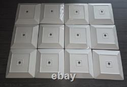 Food Network Whipped Cream 36- Piece Porcelain Concave Square Dinnerware Set