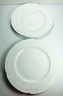 Franconia Krautheim Franconia White Dinner Plates SET 9 Bavaria Embossed 10 1/4