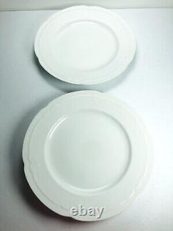 Franconia Krautheim Franconia White Dinner Plates SET 9 Bavaria Embossed 10 1/4