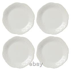 French Perle 4-Piece Dinner Plate Set, 4 Count, White