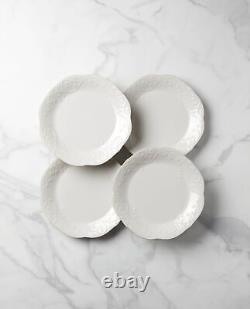 French Perle 4-Piece Dinner Plate Set, 4 Count, White